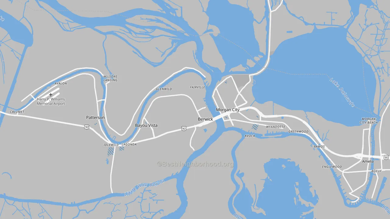 Transit Grade map of 70342, LA
