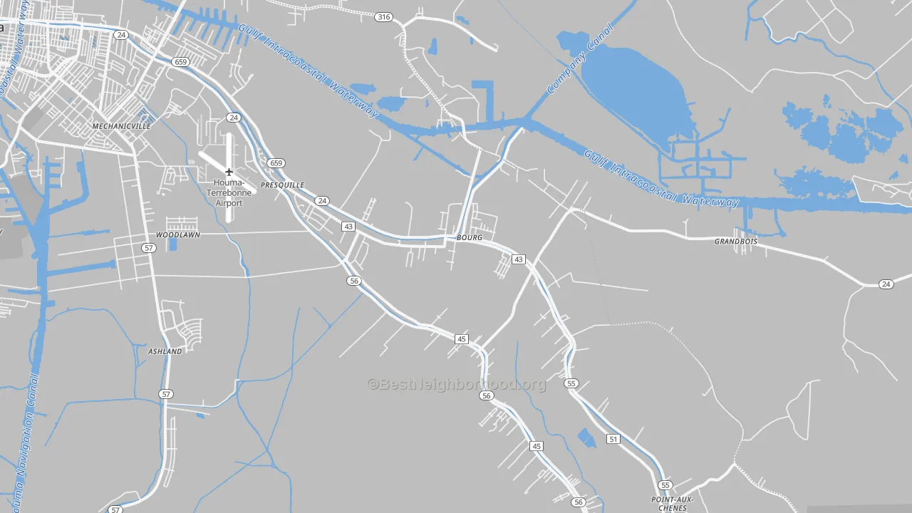 Transit Grade map of 70343, LA