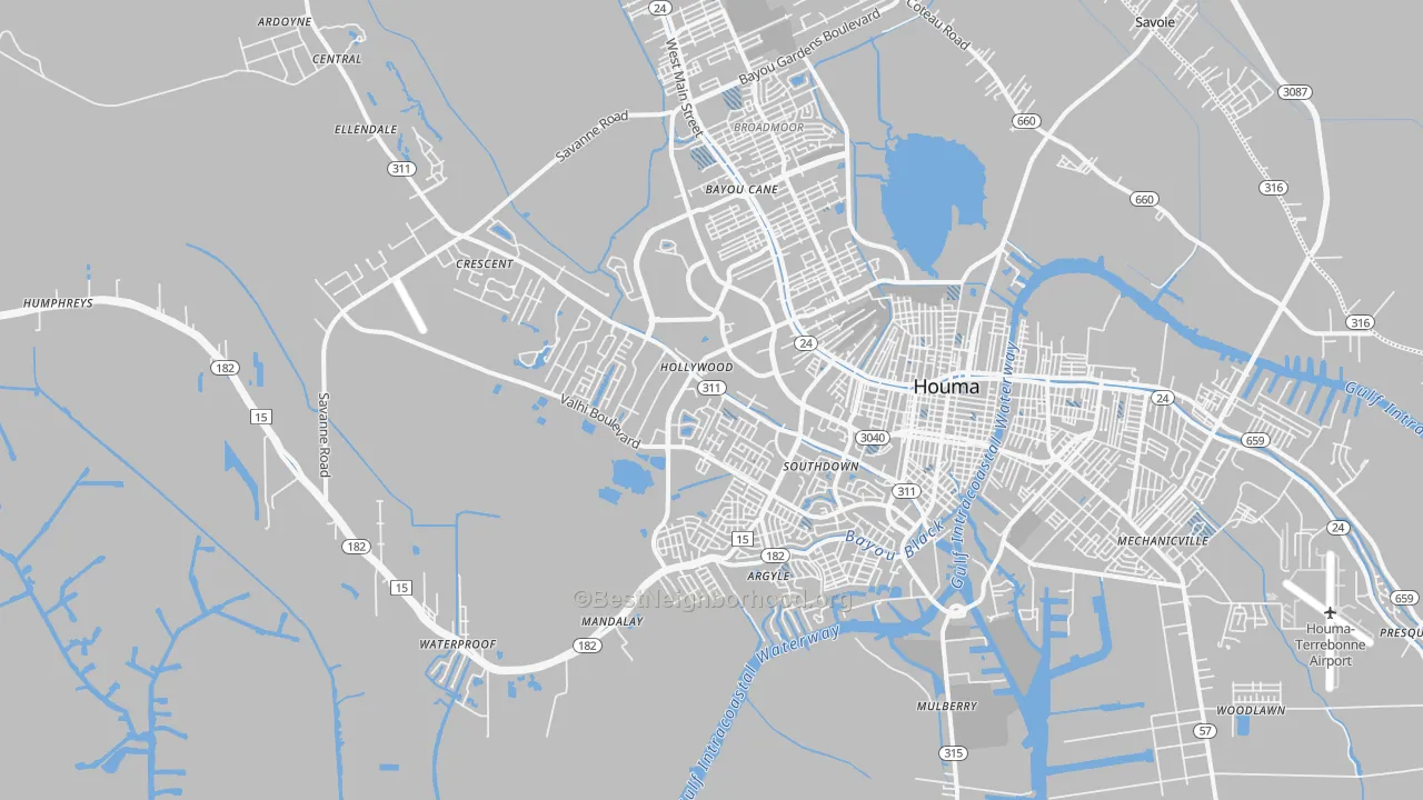 Transit Grade map of 70360, LA