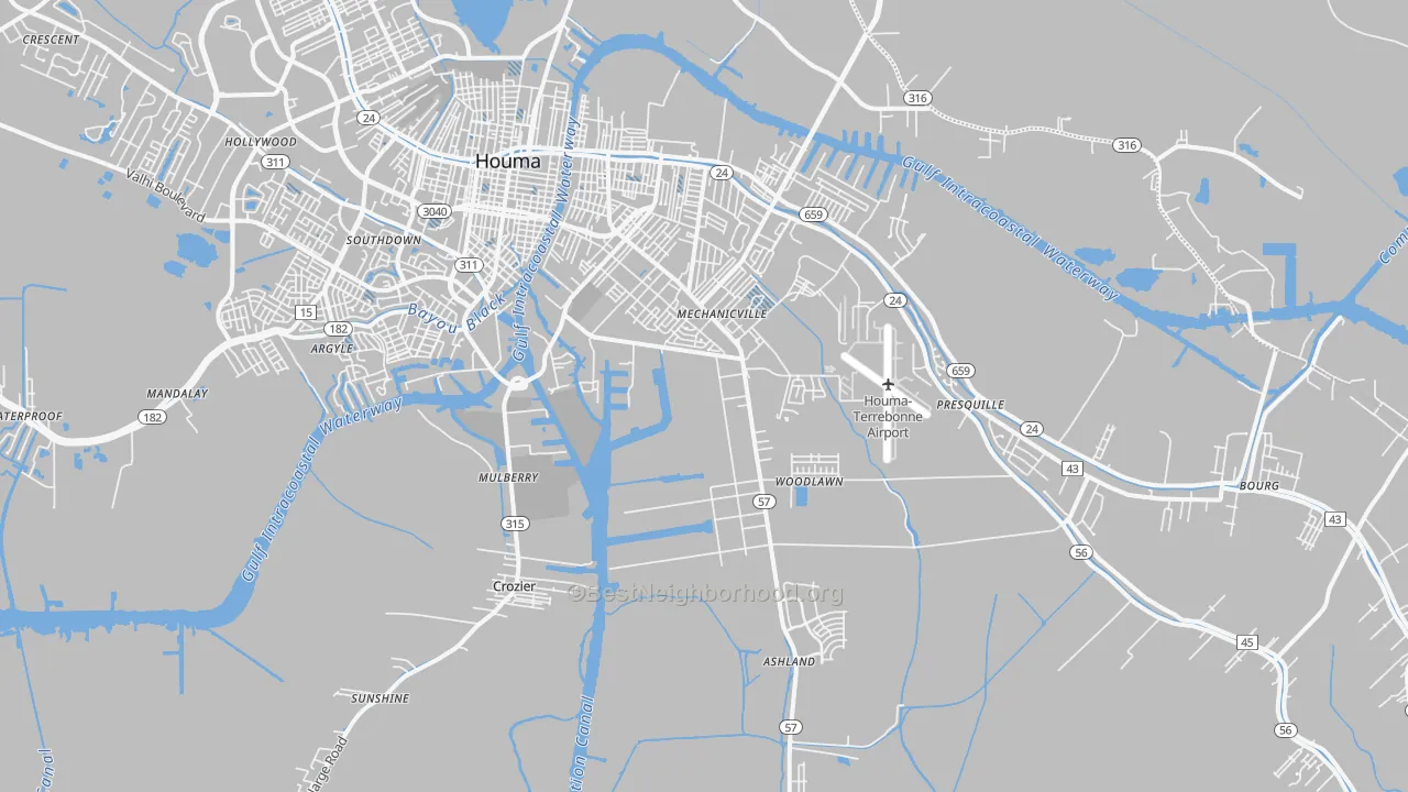 Transit Grade map of 70363, LA