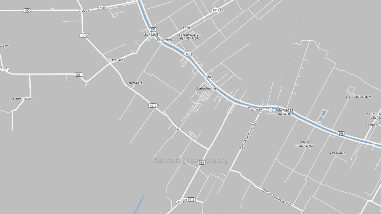 Transit Grade map of 70372, LA