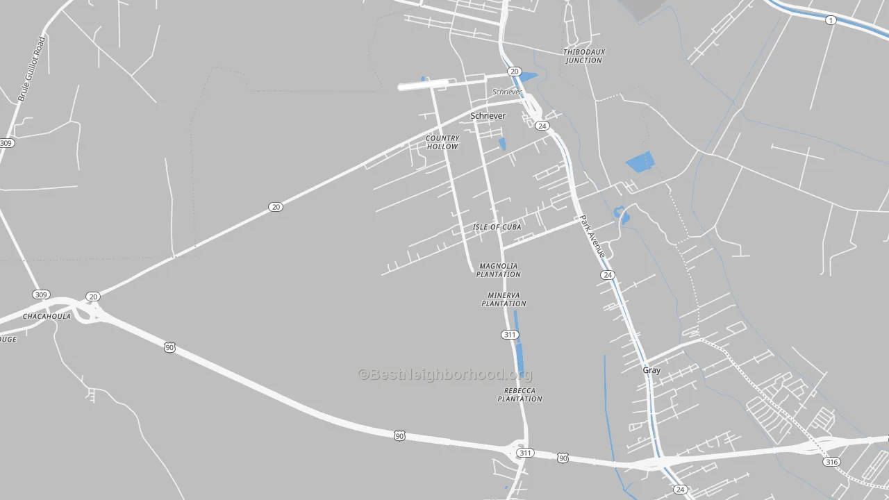 Transit Grade map of 70395, LA