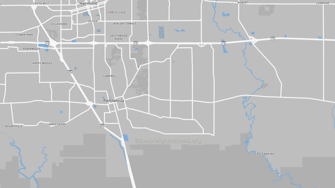 Transit Grade map of 70454, LA
