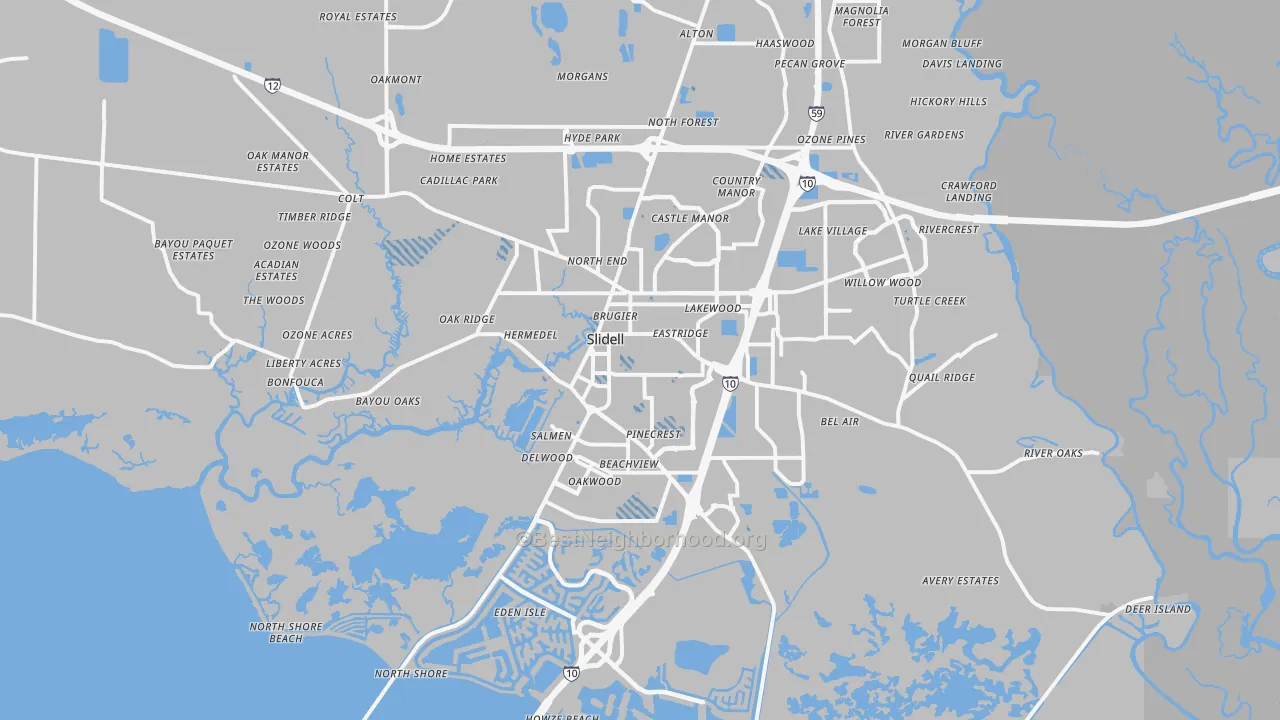 Transit Grade map of 70458, LA