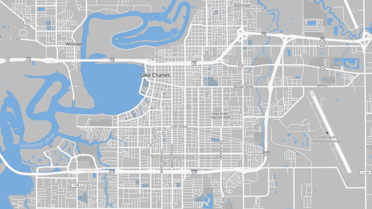 Transit Grade map of 70601, LA