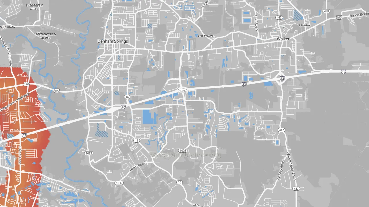 Transit Grade map of 70726, LA