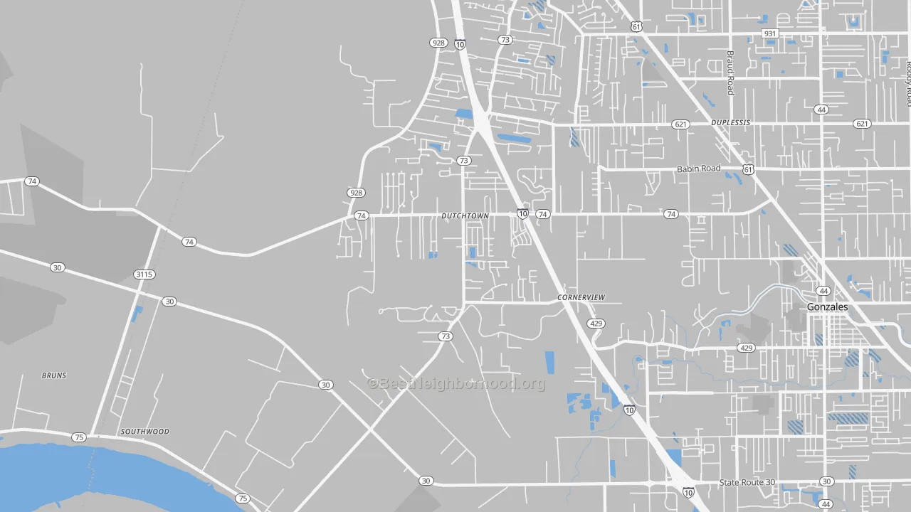 Transit Grade map of 70734, LA