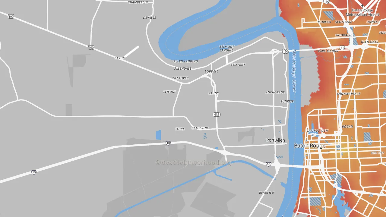 Transit Grade map of 70767, LA