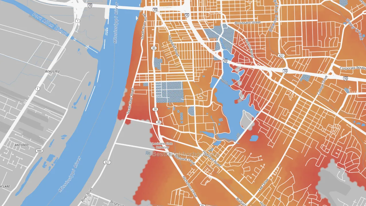 Transit Grade map of 70803, LA