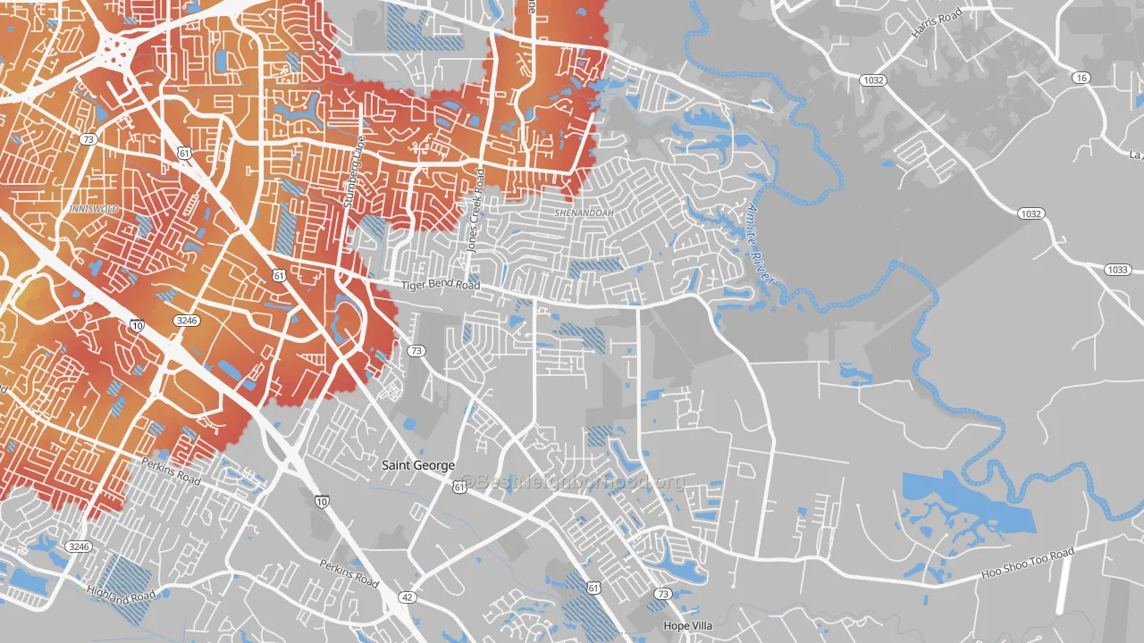 Transit Grade map of 70817, LA
