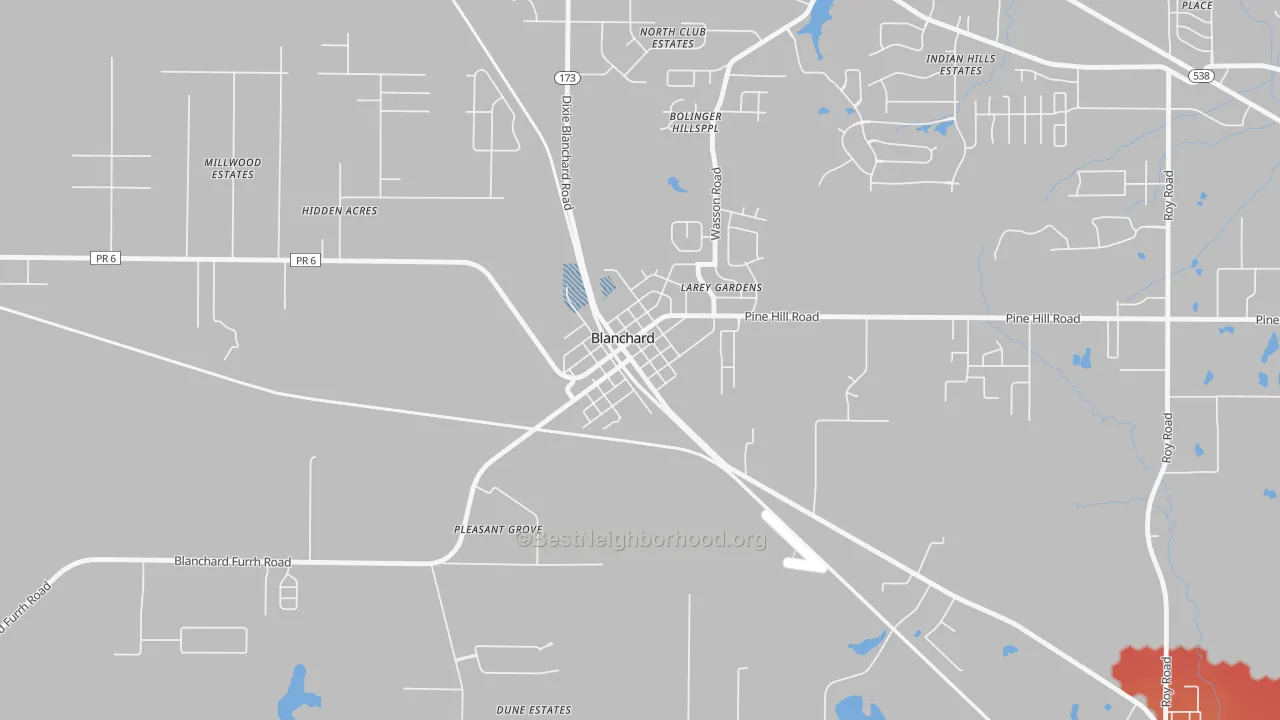 Transit Grade map of 71009, LA