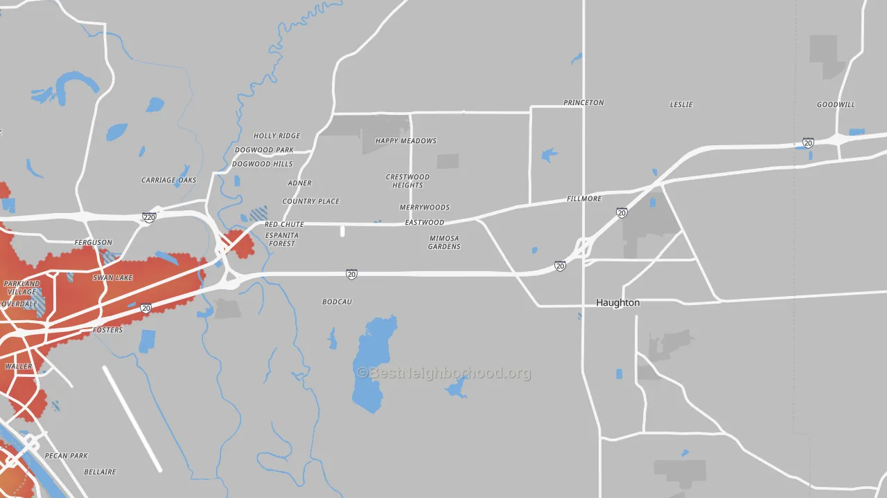 Transit Grade map of 71037, LA