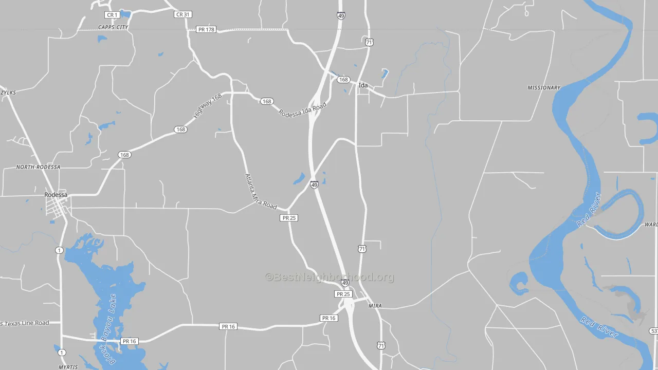 Transit Grade map of 71044, LA