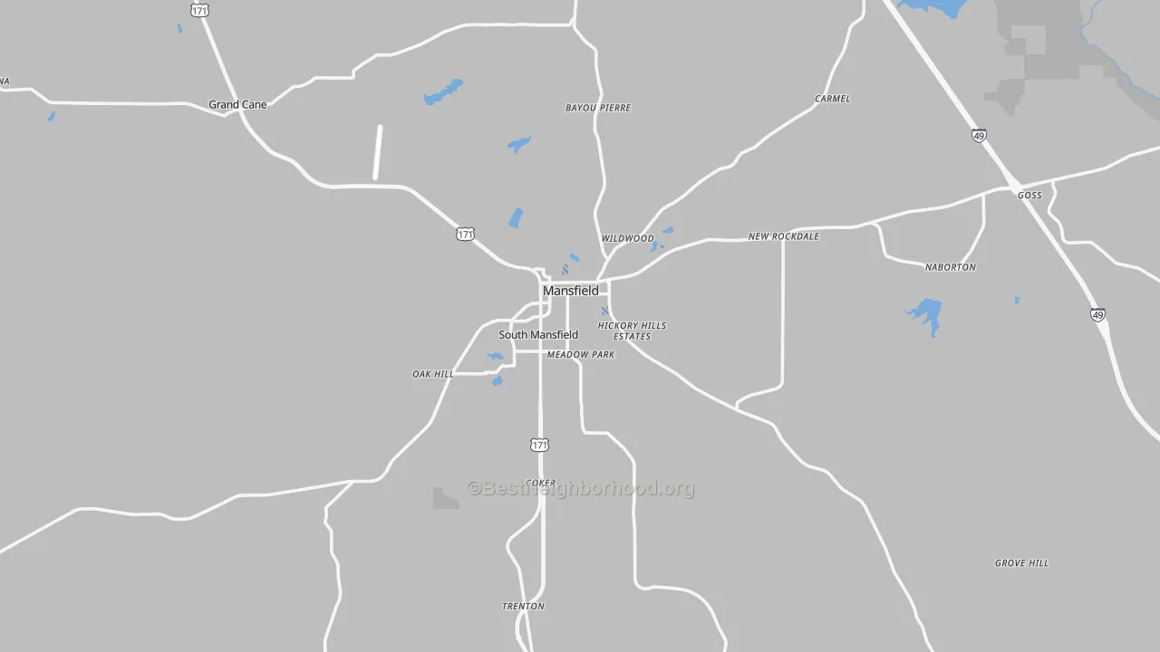 Transit Grade map of 71052, LA