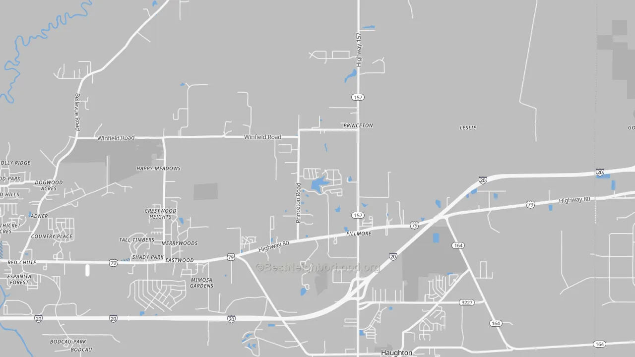 Transit Grade map of 71067, LA