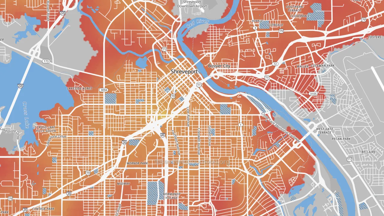 Transit Grade map of 71101, LA