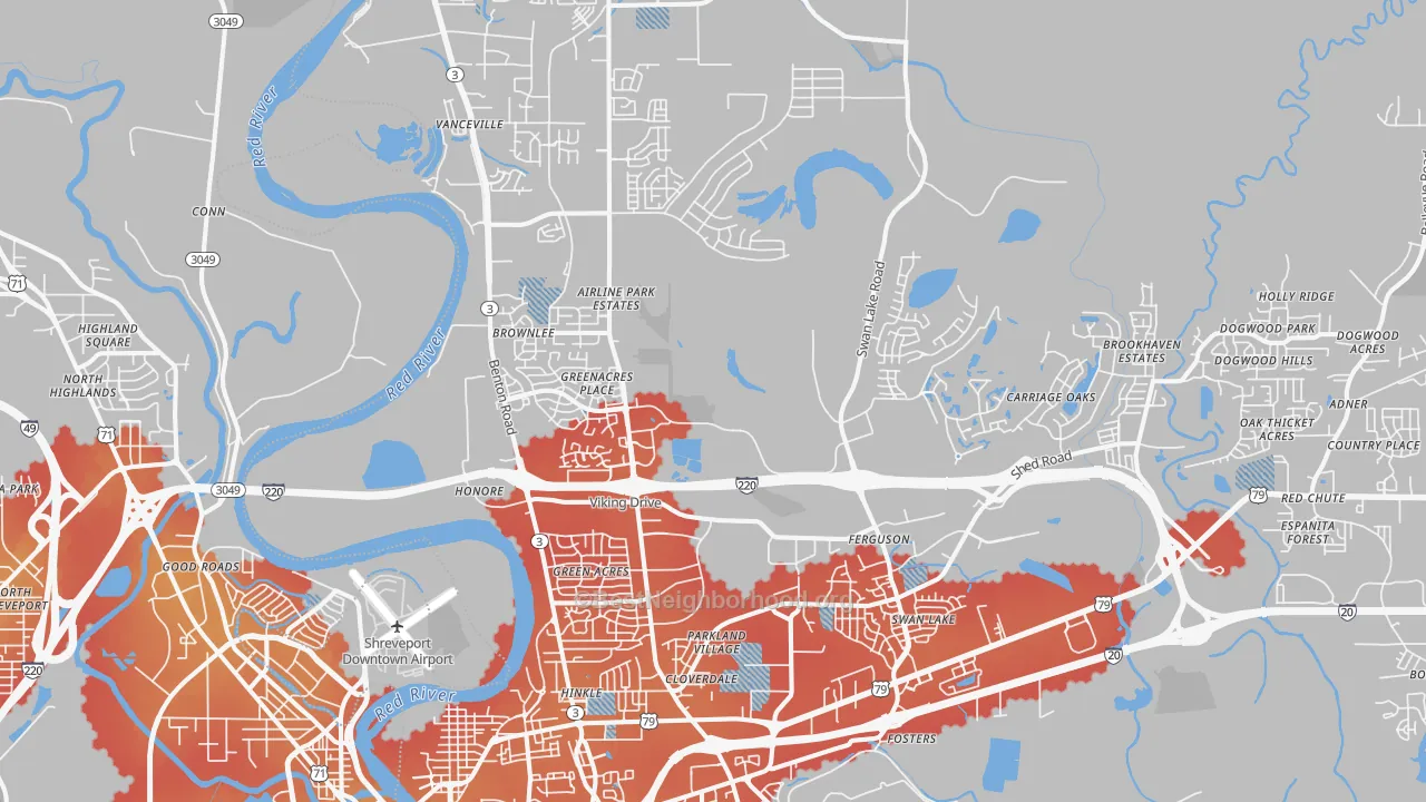 Transit Grade map of 71111, LA
