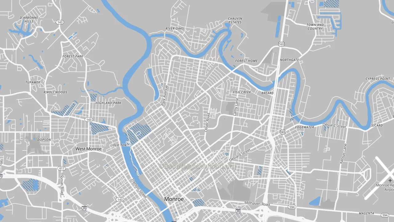 Transit Grade map of 71201, LA