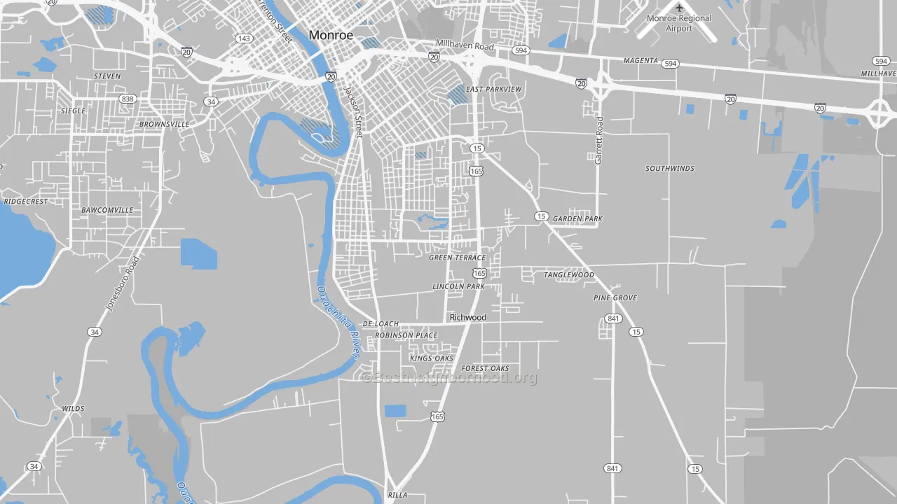 Transit Grade map of 71202, LA