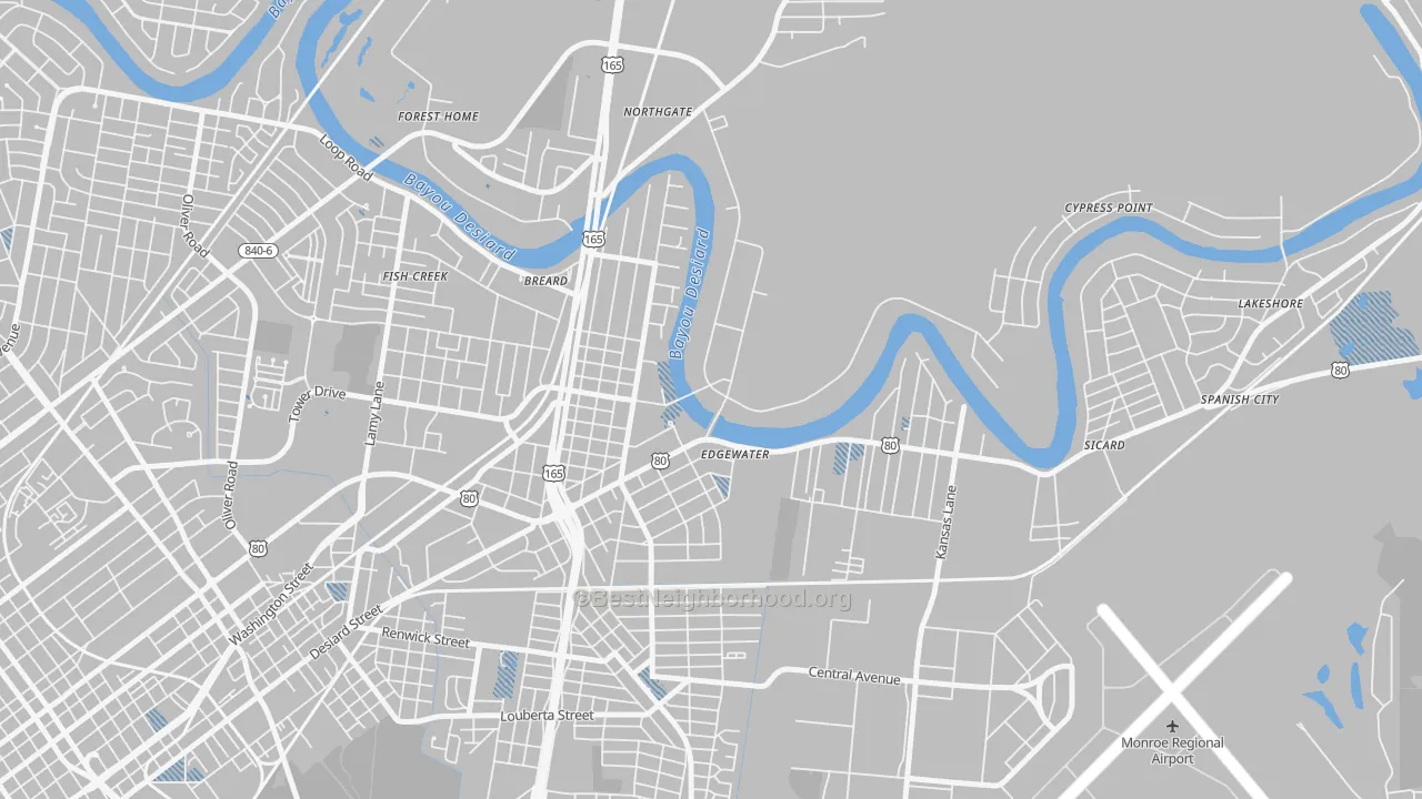Transit Grade map of 71209, LA