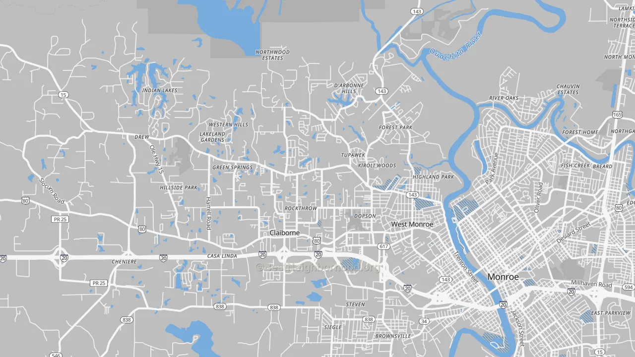 Transit Grade map of 71291, LA