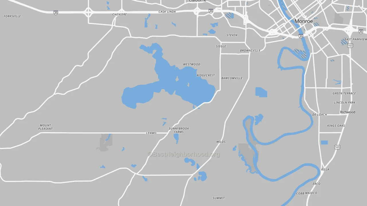 Transit Grade map of 71292, LA