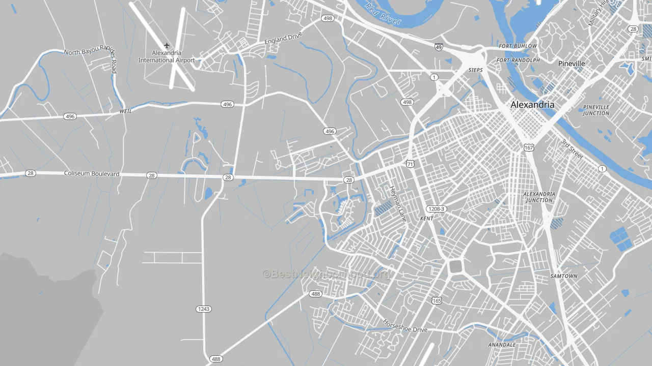 Transit Grade map of 71303, LA