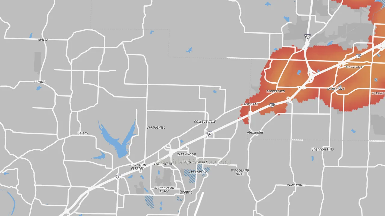 Transit Grade map of 72002, AR