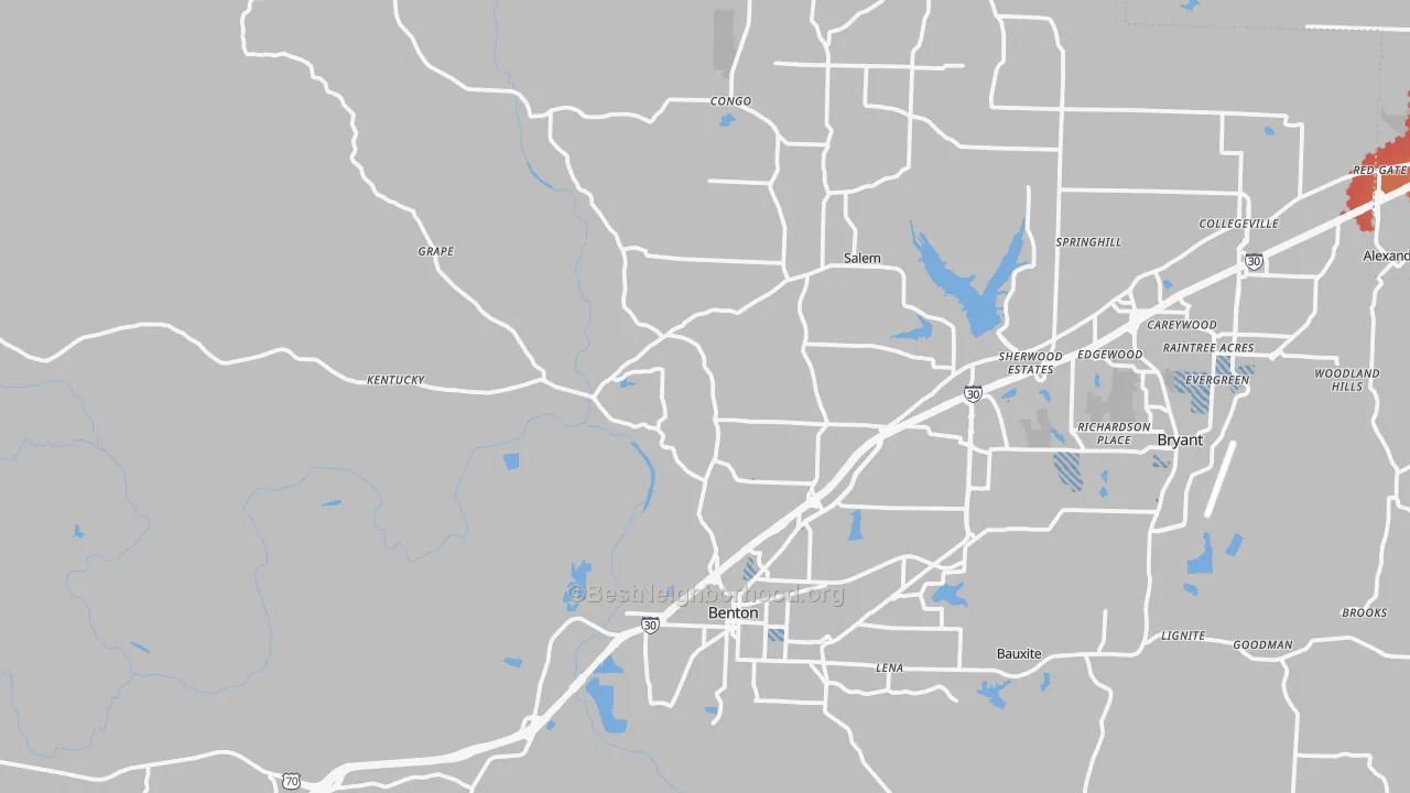 Transit Grade map of 72019, AR