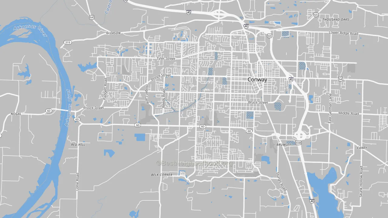 Transit Grade map of 72034, AR