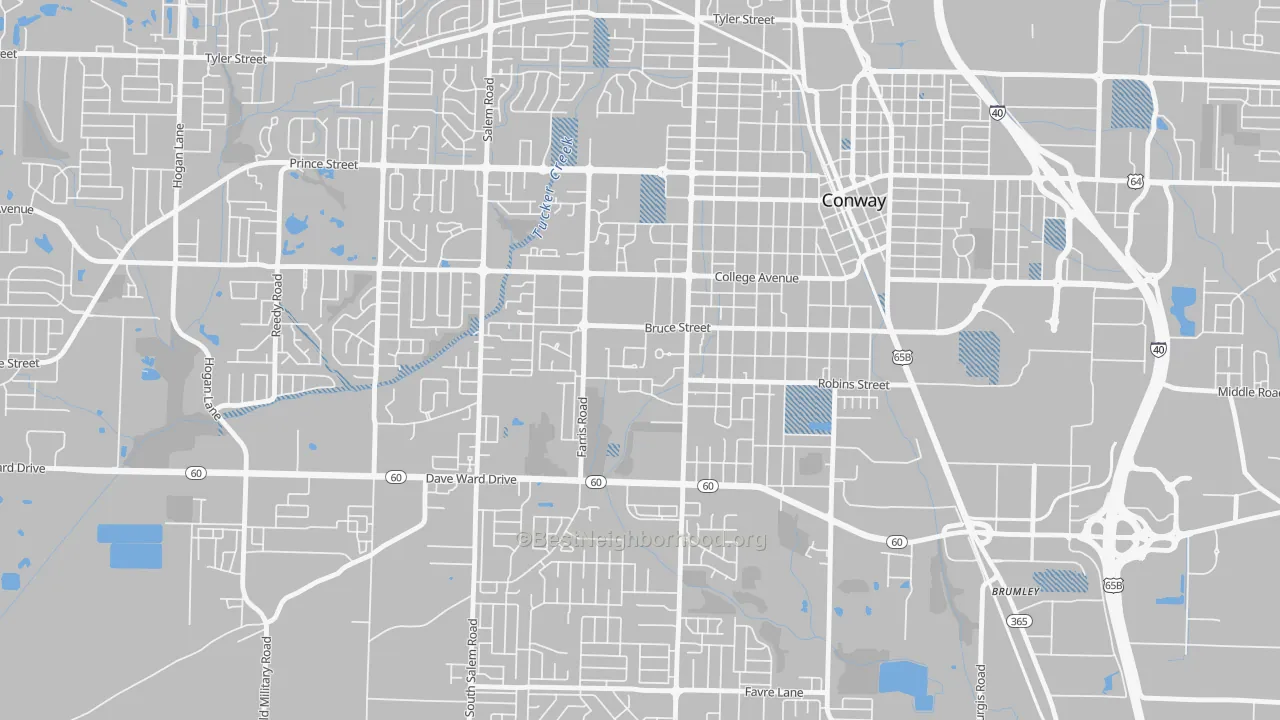 Transit Grade map of 72035, AR