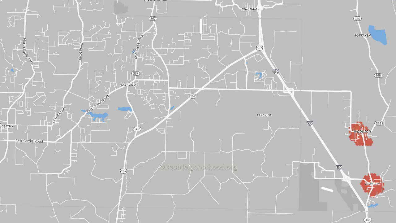 Transit Grade map of 72065, AR