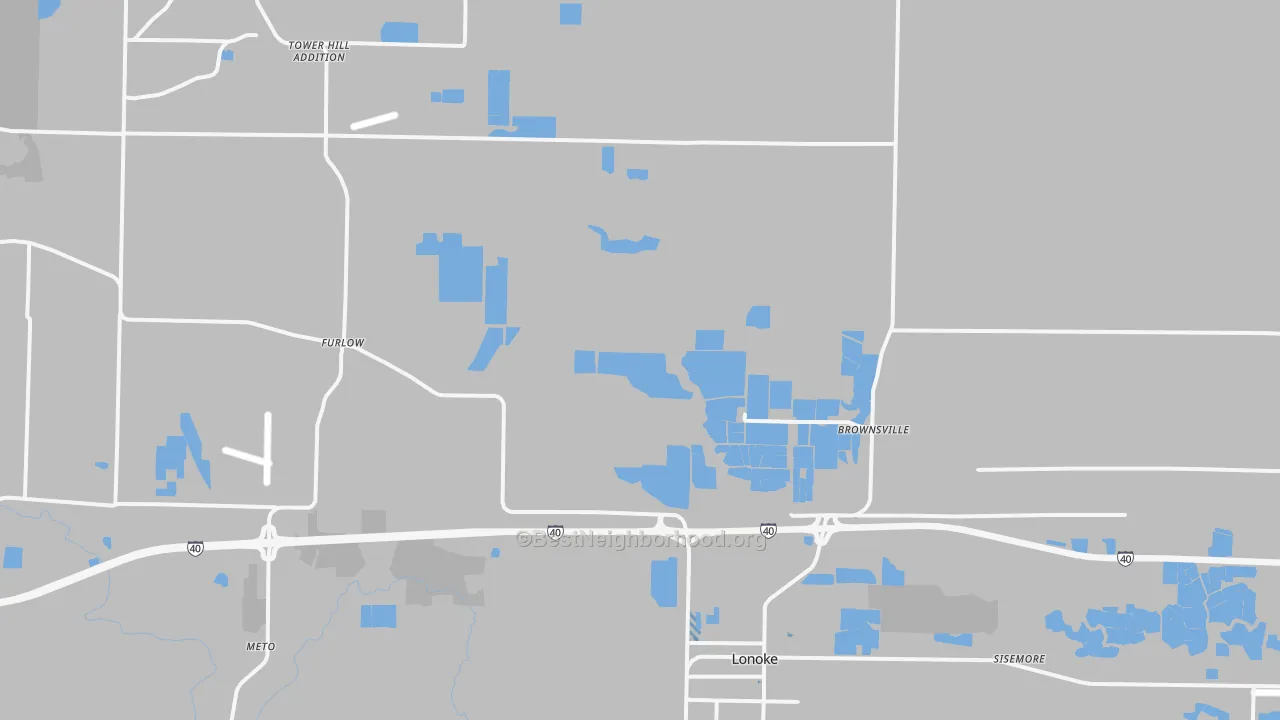 Transit Grade map of 72086, AR