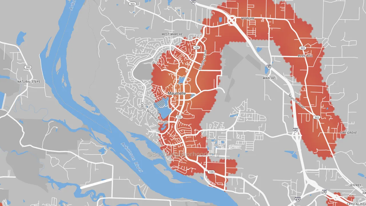 Transit Grade map of 72113, AR