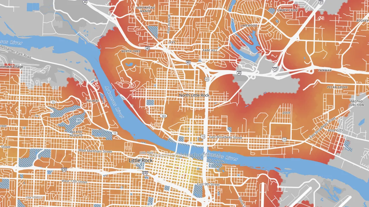 Transit Grade map of 72114, AR