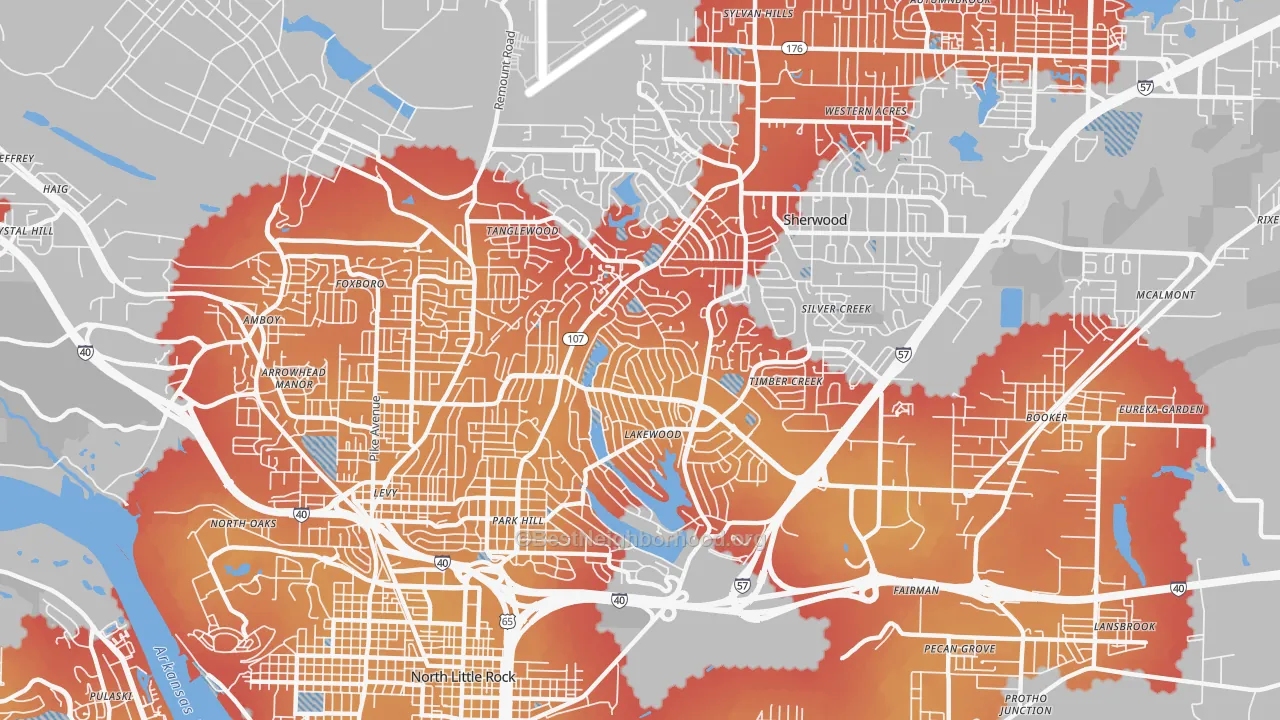Transit Grade map of 72116, AR