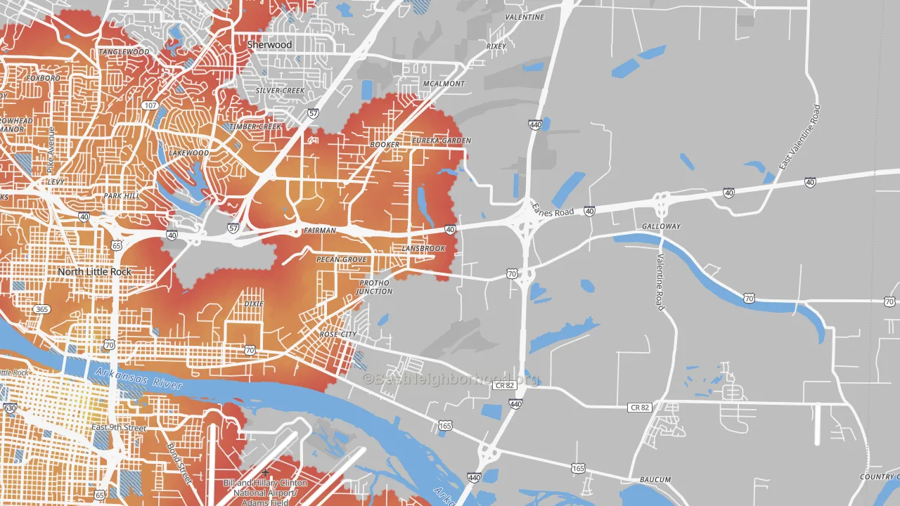 Transit Grade map of 72117, AR
