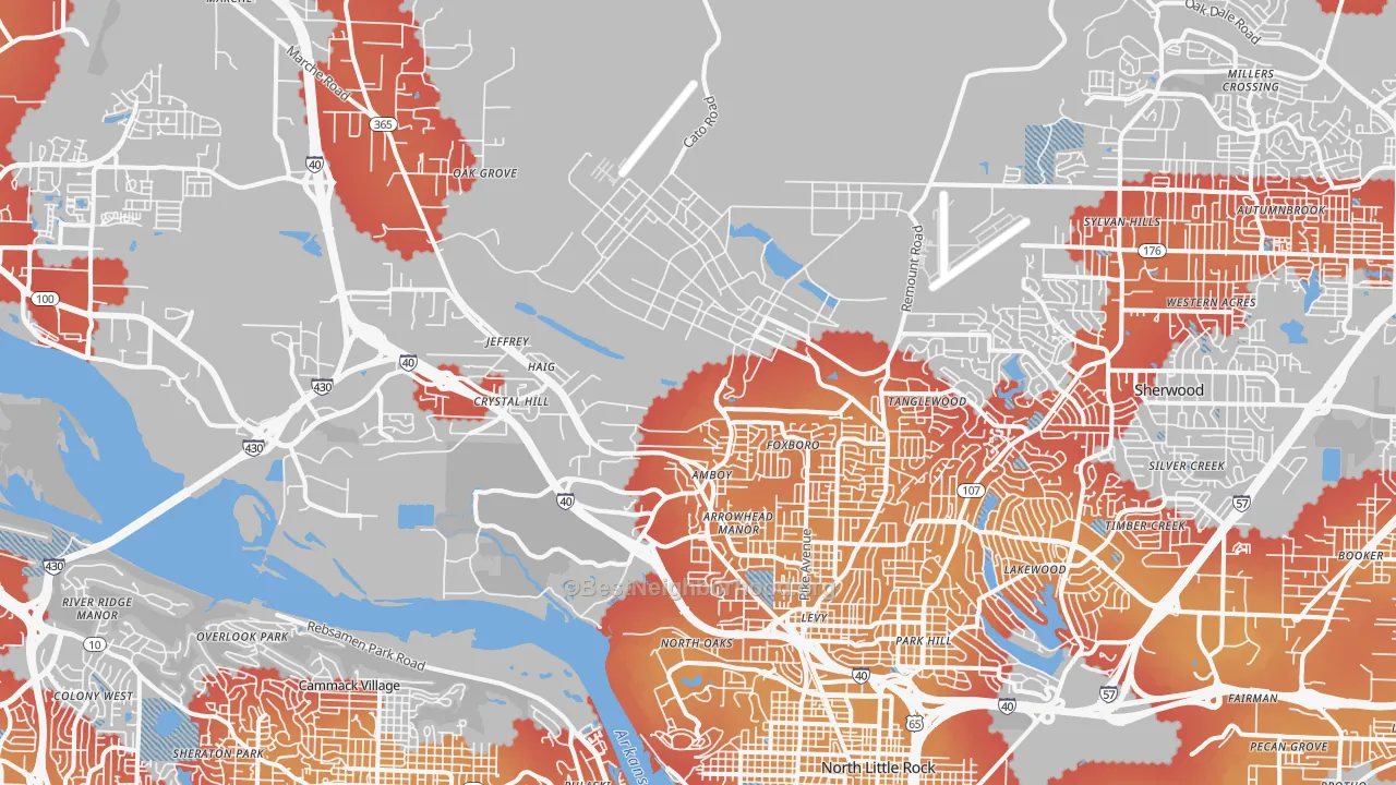 Transit Grade map of 72118, AR