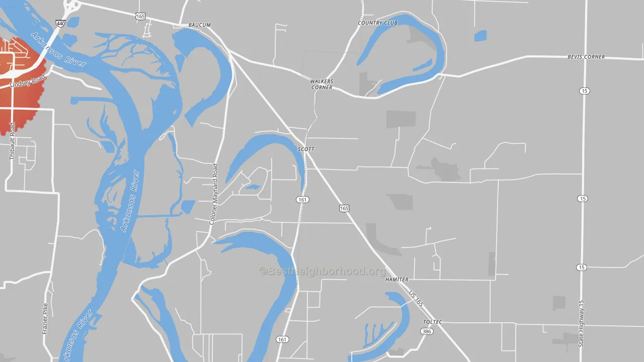 Transit Grade map of 72142, AR