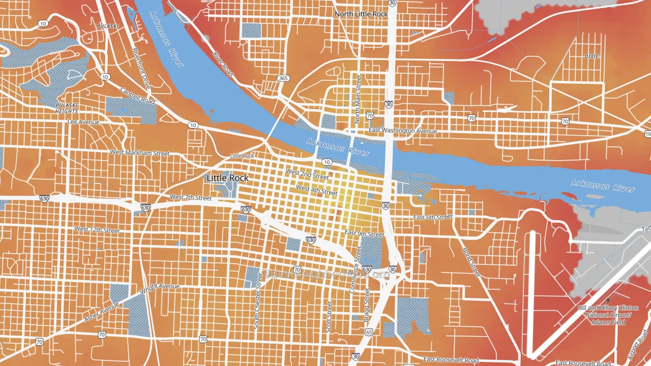 Transit Grade map of 72201, AR