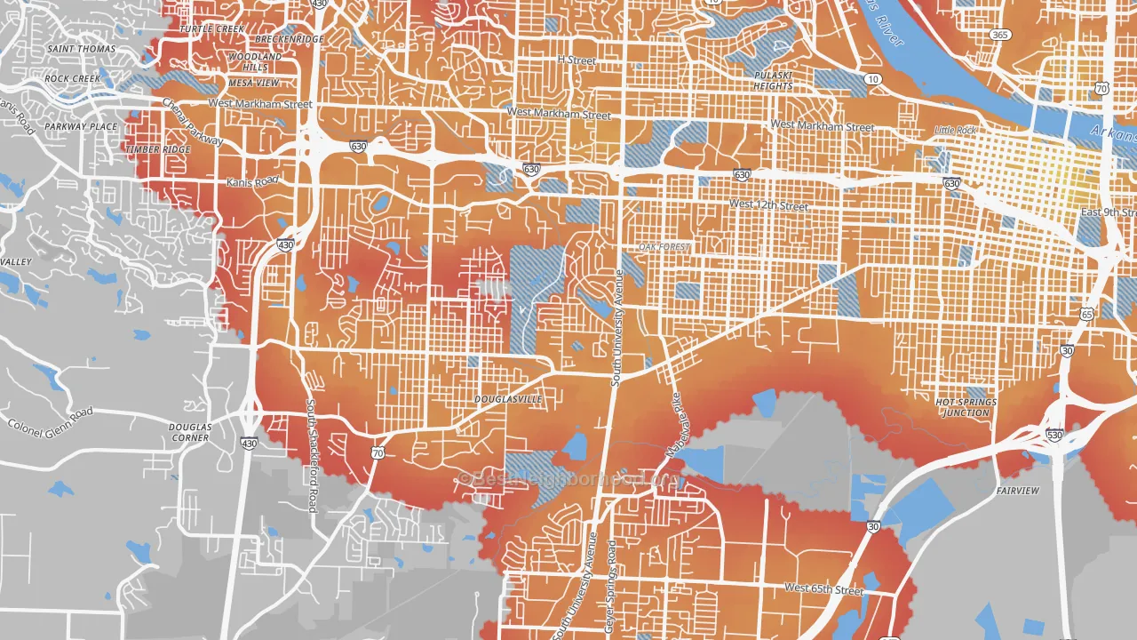 Transit Grade map of 72204, AR