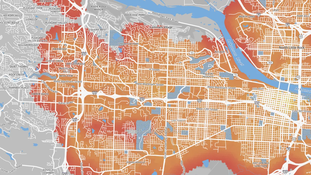 Transit Grade map of 72205, AR