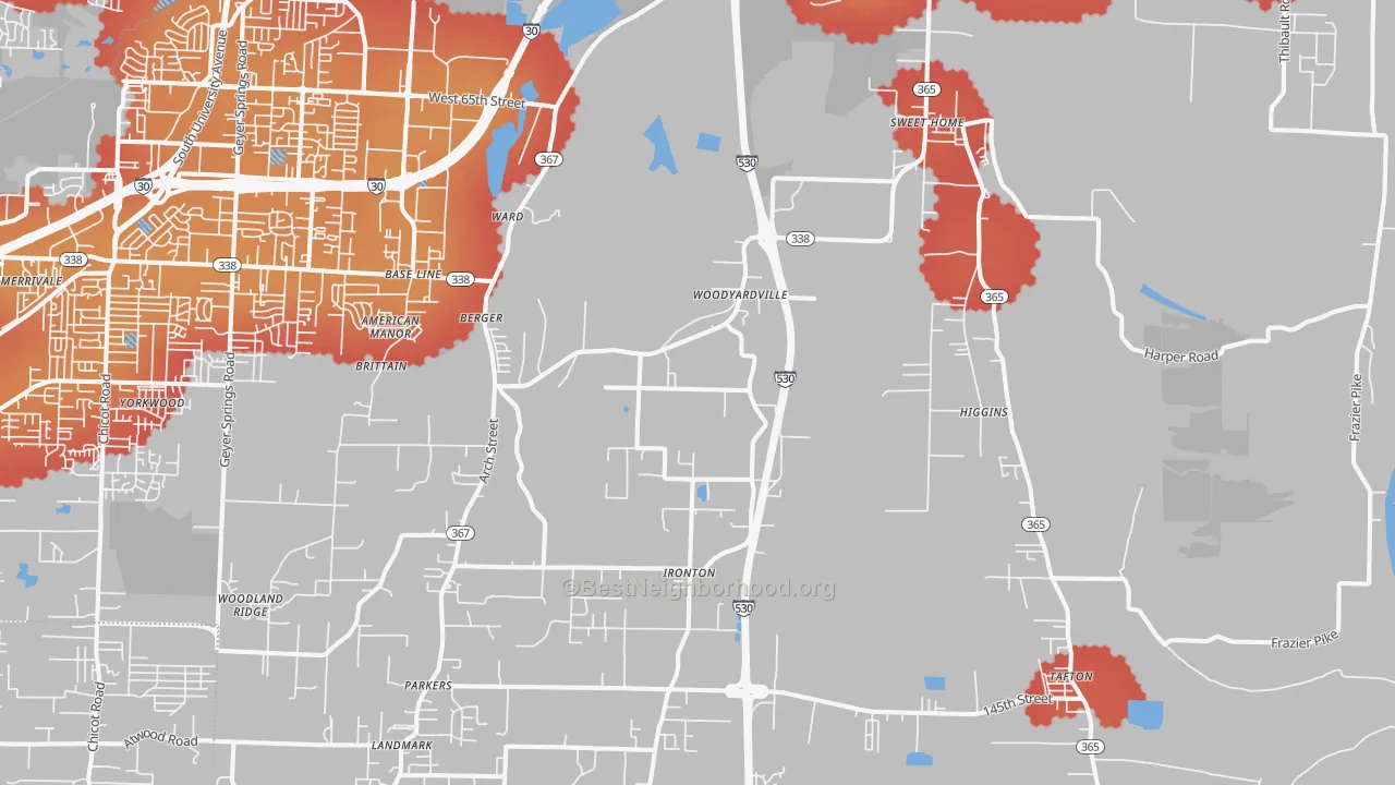 Transit Grade map of 72206, AR
