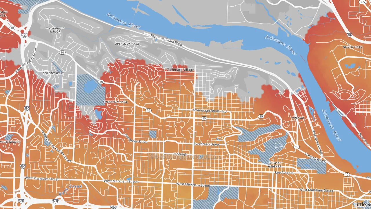 Transit Grade map of 72207, AR