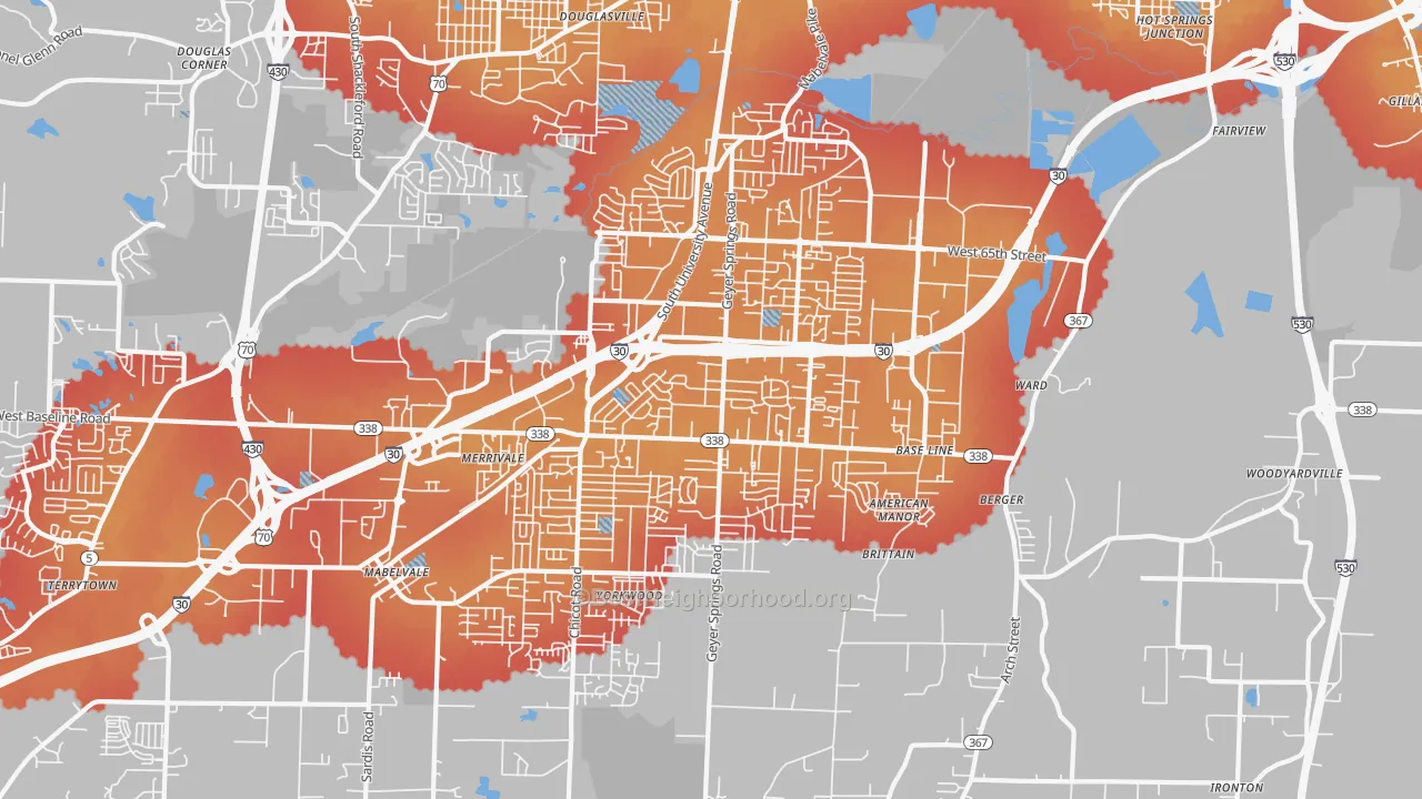 Transit Grade map of 72209, AR