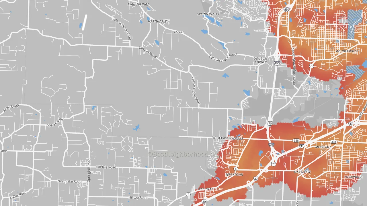 Transit Grade map of 72210, AR