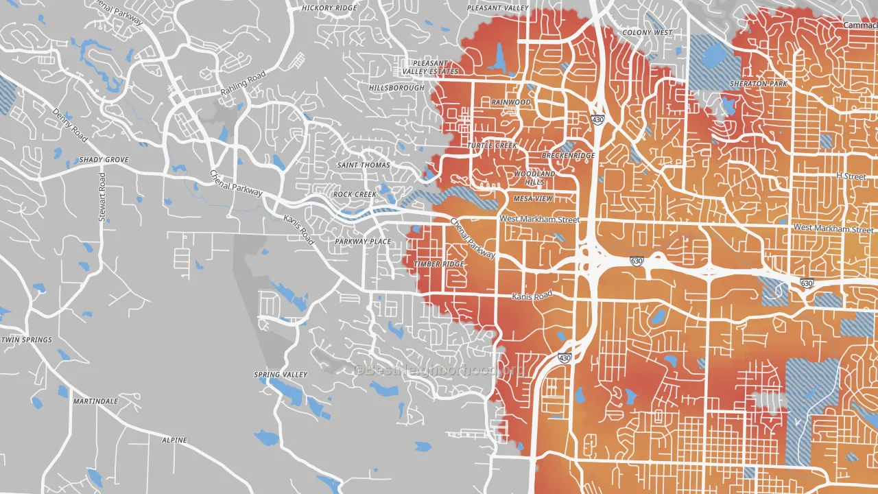Transit Grade map of 72211, AR