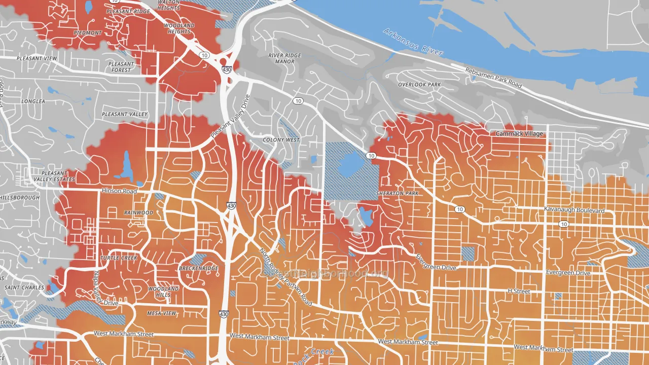 Transit Grade map of 72227, AR