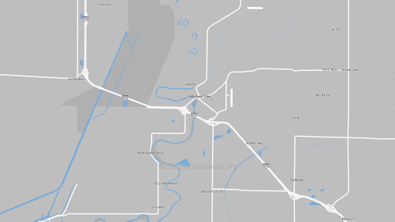 Transit Grade map of 72365, AR