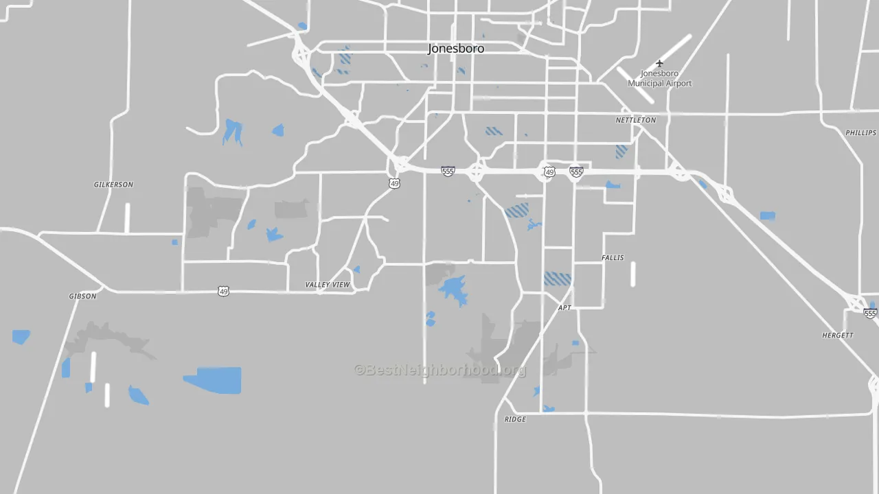 Transit Grade map of 72404, AR